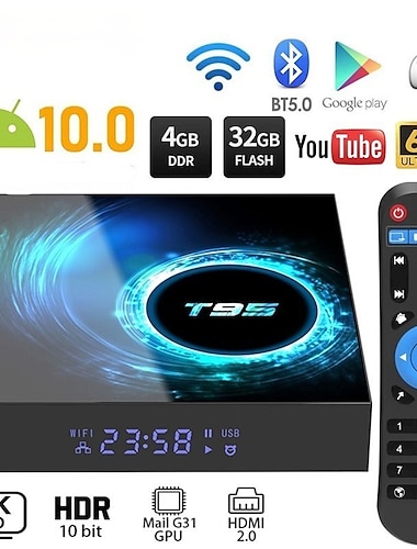  T95 Smart Tv Box Android 10 Support 6K 30FPS YouTube Google Play Google Voice Assistant LEMFO 2.4g & 5g Wifi Bluetooth  6k 16g 32gb 64gb 4k Quad Core Set-Top Box Media Player