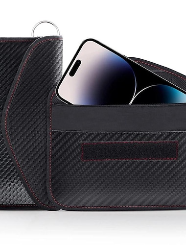  1 Stück Faraday-Tasche für Handys Autoschlüssel RFID-Signalblockierende Tasche Carbonfaser Hülle Datenschutz Schlüsselbund Anti-Tracking Anti-Hacking Hülle Blocker Sie können klicken