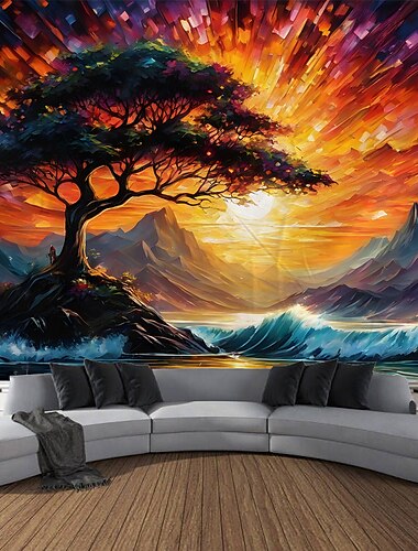  psichedelico astratto foresta appeso arazzo arte della parete grande arazzo murale decorazione fotografia sfondo coperta tenda casa camera da letto soggiorno decorazione