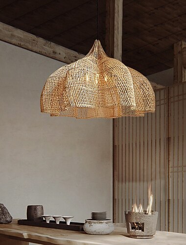  bamboe kroonluchter 60cm e26/e27 kroonluchter plafondverlichting is van toepassing op woonkamer slaapkamer restaurant café bar restaurant club 110-240v