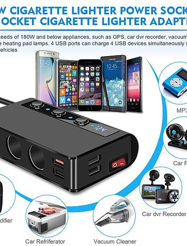  新しい牽引 3 シガーライターハイパワーデュアル USB 車の充電器車の多機能充電器携帯電話の充電器