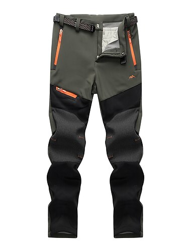  Herren Fleece gefütterte Hose Wanderhose Hose Softshellhose Winter Outdoor thermisch warm wasserdicht winddicht isoliert leichte Hose 5 Reißverschlusstaschen elastische Taillenhose Ski Snowboard