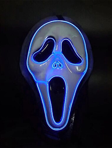  feestartikelen cosplay lichtgevend schreeuwmasker neon led halloween horror decoratieve prestatie prop verlichting voor donkere nacht