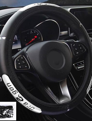  عجلة قيادة من الجلد الصناعي العاكس للضوء من Starfire - أغطية عجلة قيادة السيارة بتصميم تنين صيني