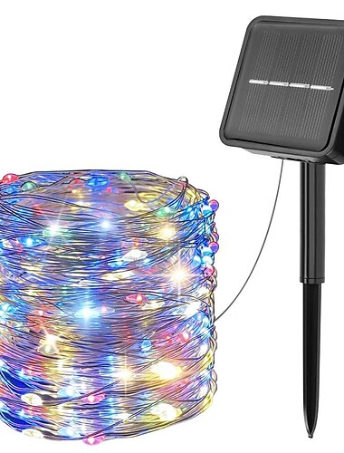  5m 10m 20m Cordões de Luzes 50/100/200/300 LEDs EL Branco Quente Branco Frio Multicolorido Luzes de fio de cobre dia das Bruxas Casamento Decoração de Natal 5 V