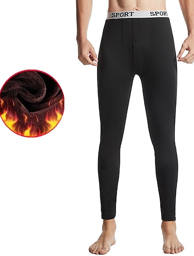  Hombre Long Johns Ropa interior térmica Pantalones Térmicos Plano Elegante Casual Confort Hogar Diario Algodón Comodidad Pantalón Verano Primavera Negro Blanco