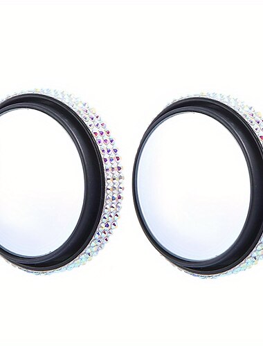  2 stücke auto rückspiegel umkehr strass kleine runde spiegel hilfs 360 grad toten fleck ultra-hd reflektierende spiegel