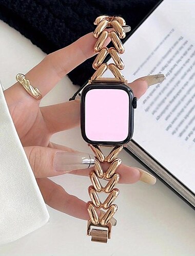  מותאם ל רצועת השעון של Apple Watch 38 מ"מ 40 מ"מ 41 מ"מ 42 מ"מ 44 מ"מ 45 מ"מ 49 מ"מ פאר סגסוגת רצועת שעון חלופית ל iwatch Ultra 2 Series 9 8 7 SE 6 5 4 3 2 1