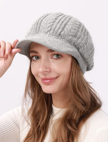  Damen Beanie-Mütze Filzhut Heim Täglich Festtage Solide / einfarbig Gestrickt Brautkleider schlicht Nordischer Stil Lässig / Alltäglich 1 pcs