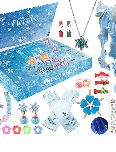  Festival-Blindbox mit Kalender, Countdown, Einhorn, Eis und Schnee, Schmuck, Mädchen, Weihnachtsgeschenk, Spielzeug