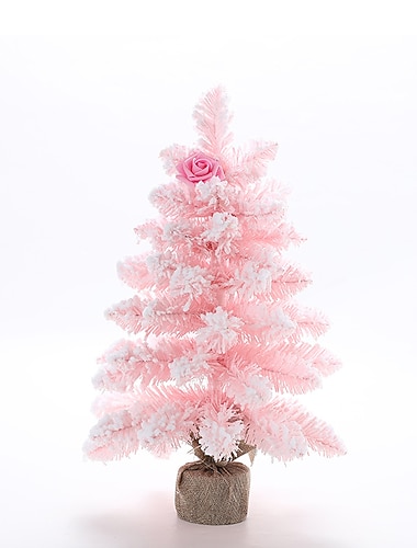  1 stk julen flokker rosa lite tre dekorative gaver 30cm45cm23.62tommers vindusdekorasjon juletre