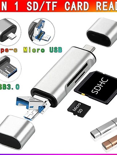  高速 3 in 1 android カメララップトップコンピュータ sd usb アルミ合金マイクロ usb tf otg タイプ c カードリーダーアダプタ拡張カードリーダー