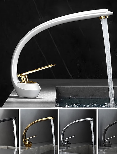  Torneira pia do banheiro - Clássico Galvanizar / Acabamentos Pintados Conjunto Central Monocomando e Uma AberturaBath Taps