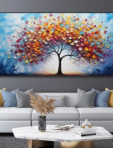  Handgefertigtes Ölgemälde auf Leinwand, Wandkunst, Dekoration, modernes Wohnzimmer, Sofa, Hintergrund, Wand, Geldbaum für Heimdekoration, gerolltes, rahmenloses, ungedehntes Gemälde