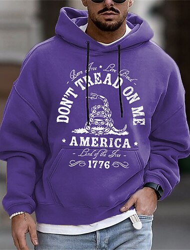  4. juli 2026 250. minnedag Menns streetwear designer grafisk hettegenser med lange ermer casual daglig gate