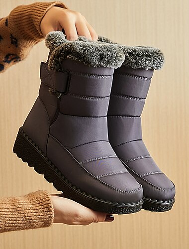  wasserdichte Winter-Schneestiefel für Damen - warme, rutschfeste Outdoor-Stiefel mit Fellfutter für kaltes Wetter