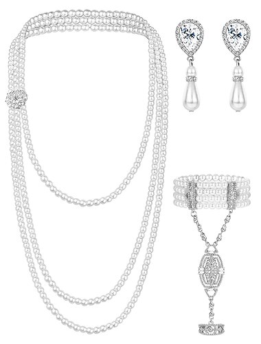  Vinobraní 20. léta 20. století Velký Gatsby Sada příslušenství Charleston Svatební host Maškarní kostým Dámské Plesová maškaráda Svatební hostina loučení se svobodou nevěsty Festival Dospělé Náramek