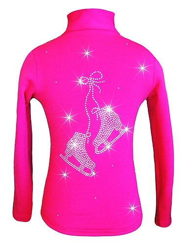  Fleecejacke fürs Eiskunstlaufen Damen Mädchen Eislaufen Jacke Shirt Rosa Blau Orange elastisch Ausbildung Wettbewerb Eiskunstlaufkleidung warm Kristalle Langarm Eislaufen Eiskundstlauf