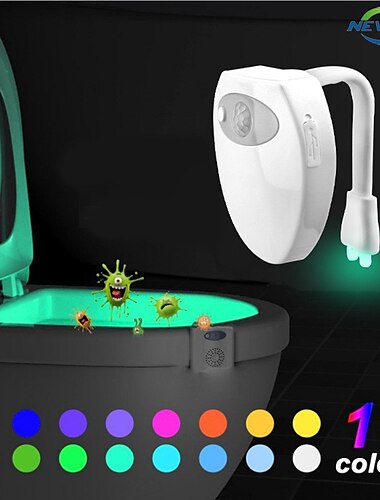  16-Farben-Hintergrundbeleuchtung für Toilettenschüssel, WC-Toilettensitzbeleuchtung mit Bewegungssensor, intelligentes Badezimmer-Toiletten-Nachtlicht, LED-Toilettenlicht