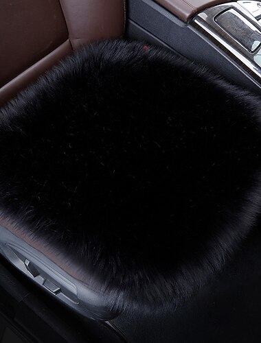  Car Seat Cushion Fur Covers, Fiber Faux Wool Mat, Long Plush, Universal Women's Warm Car Seat Cushion Winter