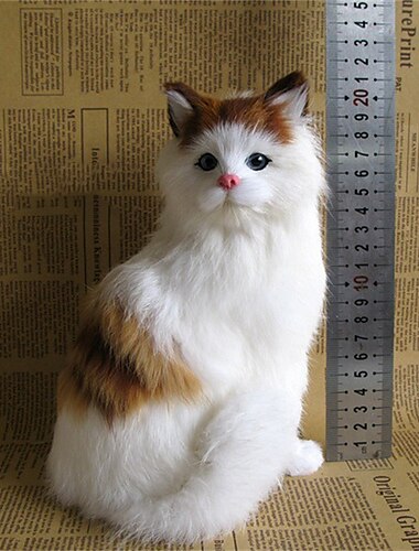  simulierte Tierkatze, kreative Dekoration, Dekoration, Dekoration, simuliertes Katzenmodell, hockende Katze, Perserkatze, Blumenkatze, hockende Katze, kleine Katze