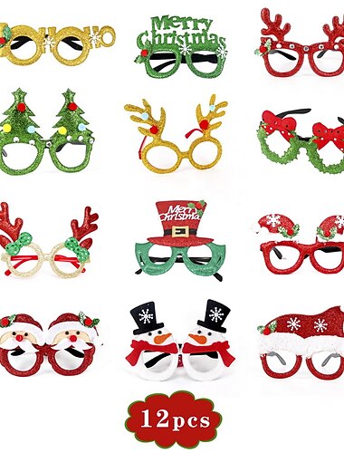  karácsonyi díszek szemüveggarnitúra felnőtteknek és gyerekeknek karácsonyi ajándékok sapkák fejpántok és tapsoló gyűrűk