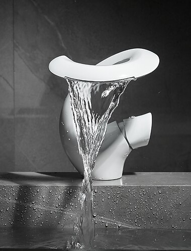  Lavandino rubinetto del bagno - Cascata Finiture verniciate Esterno Una manopola Un foroBath Taps