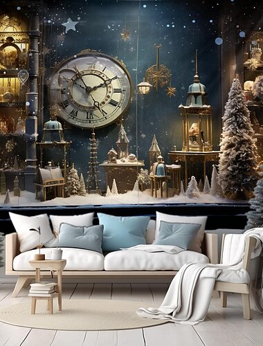  julepynt træ hængende gobelin vægkunst xmas stort gobelin vægmaleri indretning fotografi baggrund tæppe gardin hjem soveværelse stue dekoration