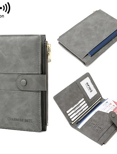  1 stk Bilregistrerings- og forsikringsinnehaver PU lær Navn kort holder med Magnetic Shut Multi Kredittkortlomme til Dame Herre