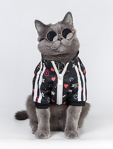  Dog Cat Coat Jacket Fashion Casual Winter Waterproof Breathable Soft Washable Comfortable Casual Daily Dog Clothing for Bichon Frise Pomeranian Baby Pet Papillon Small