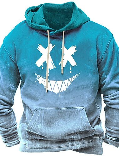  Herren Cartoon Grafikdrucke Kapuzensweatshirt Kapuzenshirts Pullover Streetwear Designer Langarm Mit Kapuze Täglich Sport Rote Königsblau Druck Frühling & Herbst Designer