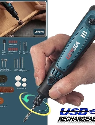  5000-10000-15000r usb mini grinder graveur pen draadloze elektrische molen set graveren slijpmachine polijstmachine elektrische boor kit
