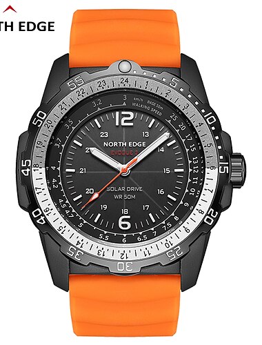  NORTH EDGE EVOQUE 2 Män Digital Militärklocka Vattentålig 50M Mäns Sport Armbandsur Solenergi Luminös Miljövänlig Klocka