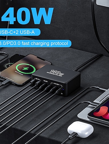  USB 3.0 Type-C Naven 6 ports 6-in-1 Ondersteuning voor Power Delivery-functie USB-hub met RJ45 12V / 3A DC 5V / 3A 20V / 5A Stroomvoorziening Voor Laptop Tablet Smartphone