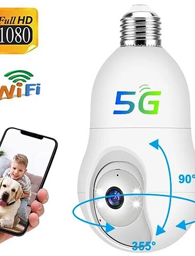  1080p hd draadloze wifi-lampcamera 2mp light socket ip-camera voor opname van huisbeveiliging binnenshuis &outdoor tweeweg audio ptz camera babyfoon met nachtzicht bewegingsregistratie automatische
