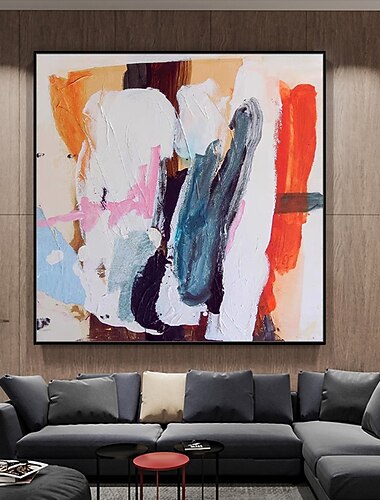  Met de hand gemaakt Hang-geschilderd olieverfschilderij Handgeschilderde Vierkant Abstract Modern Zonder Inner Frame (Geen frame)
