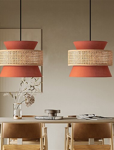  led hanglamp rotan kroonluchter handgemaakt bamboe kunst hanglamp keuken eiland hanglamp landelijke tuin rotan lamp eenvoudige verlichting 110-240v