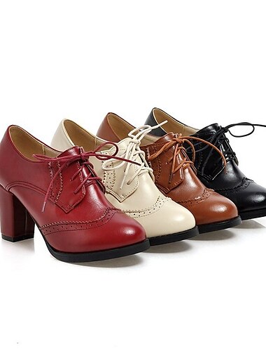  Retro Antiguo 1950s Rugido 20s Zapatos Zapatos Mary Jane tacones gruesos Chica de la aleta Mujer Mascarada Fiesta LARP Despedida de Soltera Adulto Zapatos