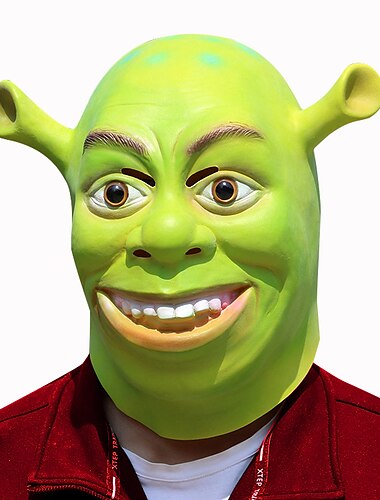  Nouveau masque Shrek en latex pour Halloween, thème de film de mascarade, fabricants de masques amusants, couvre-chef