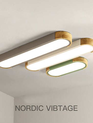  plafoniera a led fodera lampada da soffitto decorativa in legno 35/65cm pannello soggiorno camera da letto lampada 110-240v