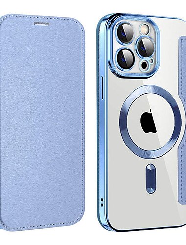  MagSafe Geldbeutel iPhone Hülle mit Transparentem Rücken  Kartensteckplatz – Retro PU Leder Hülle für iPhone 16e 16 15 Pro Max Plus 14 13 12 11