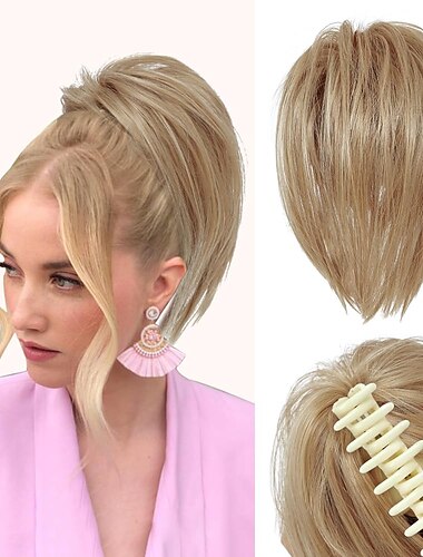  Moños Moño Cola de caballo con garra Pelo sintético Pedazo de cabello La extensión del pelo Recto Fiesta Ropa Cotidiana Fiesta y Noche A1 A2 A3