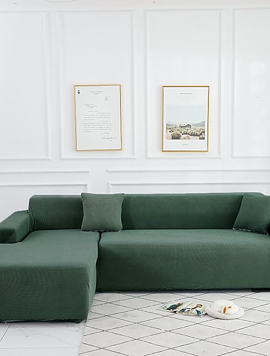  Funda de sofá elástica, funda de sofá seccional en forma de L, funda de esquina para sala de estar, 1/2/3/4 asientos