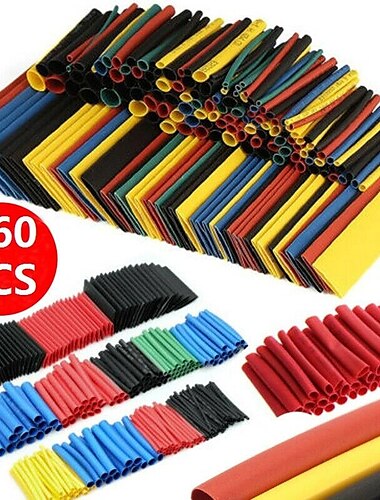  164/560pcs Shrinking Heat Shrink Tubing 2:1 Polyolefin Tube Sleeve Wrap Wire Set Multicolor