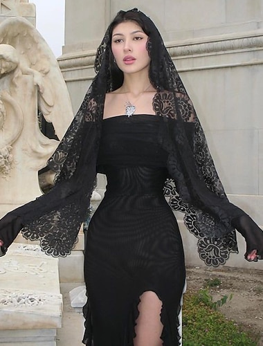  Punk & Gothic Sexy Kostüm Kleid Cosplay Kostüm Schlitzkleider Morticia Addams Damen Spitze Halloween Party / Abend Klub Kleid