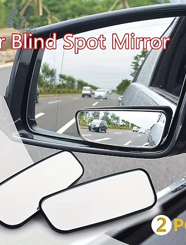  2 stk øger din køresikkerhed med disse justerbare vidvinklede blindvinkelspejle til biler!
