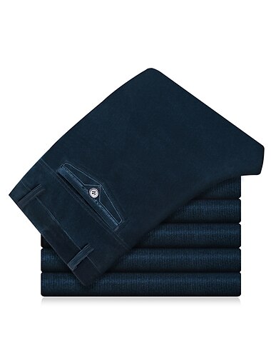  Herren Anzughosen Cordhose Hose Hosen Anzughose Tasche Glatt Komfort Atmungsaktiv Outdoor Täglich Ausgehen Modisch Brautkleider schlicht Schwarz Wein