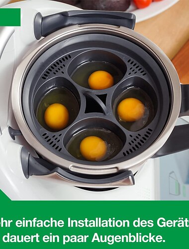  Cesta de vapor multifuncional 4 en 1, vaporizador de 4 moldes para huevos de pp de calidad alimentaria, accesorio para hervidor de huevos para thermomix, molde escalfado, cocedor de huevos, utensilios de cocina, accesorios de cocina