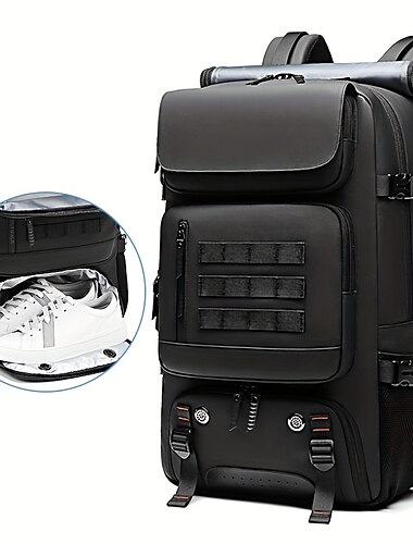 sac à dos de voyage pour hommes étanche 17 pouces ordinateur portable d'affaires sac à dos avec sac à chaussures séparé port de chargement usb caché 50l extérieur trekking sac à dos pour femme