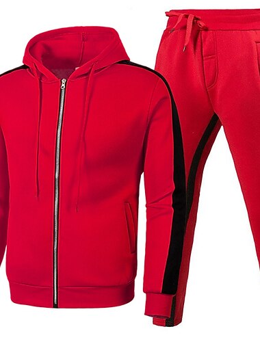  Herr Träningsoverall 2 st Sport Långärmad Håller värmen Andningsfunktion Fuktabsorberande Kondition Löpning Joggning Sportkläder Sportkläder Färgblock Gul / Svart svart+mörkgrå Svart+Ljusgrå